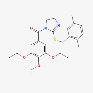 [2-[(2,5-Dimethylphenyl)methylsulfanyl]-4,5-dihydroimidazol-1-yl]-(3,4,5-triethoxyphenyl)methanone