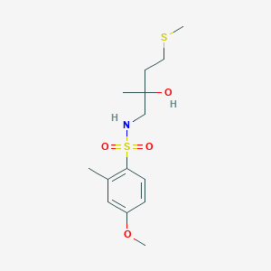 molecular formula C14H23NO4S2 B2383330 N-(2-hydroxy-2-methyl-4-(methylthio)butyl)-4-methoxy-2-methylbenzenesulfonamide CAS No. 1396813-28-7