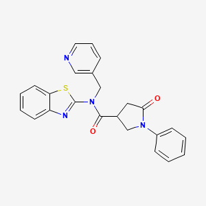 N-(benzo[d]thiazol-2-yl)-5-oxo-1-phenyl-N-(pyridin-3-ylmethyl)pyrrolidine-3-carboxamide