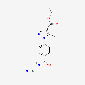 molecular formula C19H20N4O3 B2383342 ethyl 1-{4-[(1-cyanocyclobutyl)carbamoyl]phenyl}-5-methyl-1H-pyrazole-4-carboxylate CAS No. 1424388-69-1