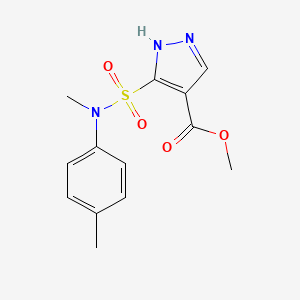 molecular formula C13H15N3O4S B2383351 methyl 5-{[methyl(4-methylphenyl)amino]sulfonyl}-1H-pyrazole-4-carboxylate CAS No. 1260995-46-7