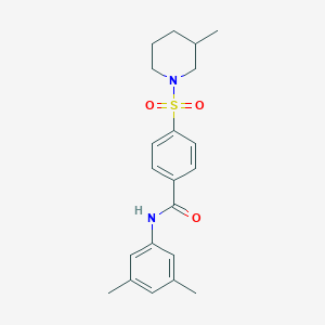 molecular formula C21H26N2O3S B2383367 N-(3,5-dimethylphenyl)-4-((3-methylpiperidin-1-yl)sulfonyl)benzamide CAS No. 683764-02-5