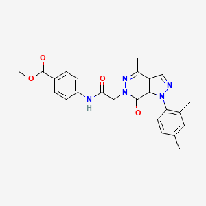 molecular formula C24H23N5O4 B2383373 methyl 4-(2-(1-(2,4-dimethylphenyl)-4-methyl-7-oxo-1H-pyrazolo[3,4-d]pyridazin-6(7H)-yl)acetamido)benzoate CAS No. 941973-38-2