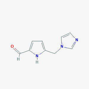 molecular formula C9H9N3O B2383376 5-(1H-Imidazol-1-ylmethyl)-1H-pyrrole-2-carbaldehyde CAS No. 118896-48-3