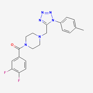 molecular formula C20H20F2N6O B2383377 (3,4-difluorophenyl)(4-((1-(p-tolyl)-1H-tetrazol-5-yl)methyl)piperazin-1-yl)methanone CAS No. 1049486-46-5