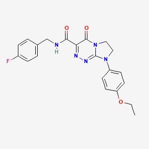 molecular formula C21H20FN5O3 B2383381 8-(4-ethoxyphenyl)-N-(4-fluorobenzyl)-4-oxo-4,6,7,8-tetrahydroimidazo[2,1-c][1,2,4]triazine-3-carboxamide CAS No. 946361-61-1