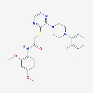 molecular formula C26H31N5O3S B2383382 N-(2,4-dimethoxyphenyl)-2-({3-[4-(2,3-dimethylphenyl)piperazin-1-yl]pyrazin-2-yl}sulfanyl)acetamide CAS No. 1031954-52-5