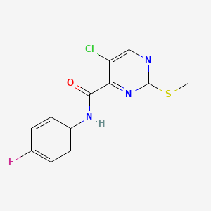 molecular formula C12H9ClFN3OS B2383396 5-chloro-N-(4-fluorophenyl)-2-methylsulfanylpyrimidine-4-carboxamide CAS No. 898646-75-8