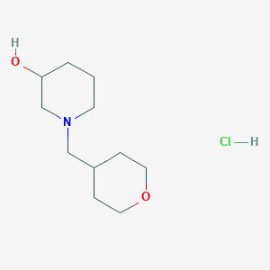 molecular formula C11H22ClNO2 B2383408 1-((tetrahydro-2H-pyran-4-yl)methyl)piperidin-3-ol hydrochloride CAS No. 2034552-12-8