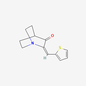 molecular formula C12H13NOS B2383409 (2E)-2-(thiophen-2-ylmethylidene)-1-azabicyclo[2.2.2]octan-3-one CAS No. 82955-19-9