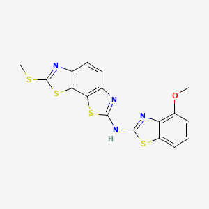 molecular formula C17H12N4OS4 B2383413 N-(4-methoxybenzo[d]thiazol-2-yl)-7-(methylthio)benzo[1,2-d:4,3-d']bis(thiazole)-2-amine CAS No. 862974-12-7