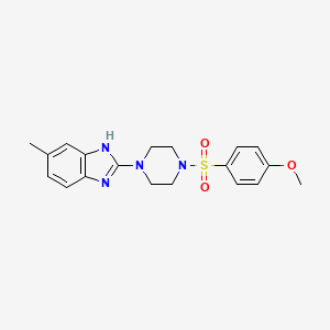 molecular formula C19H22N4O3S B2383414 2-(4-((4-methoxyphenyl)sulfonyl)piperazin-1-yl)-5-methyl-1H-benzo[d]imidazole CAS No. 1207012-12-1