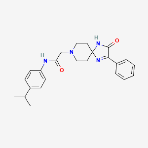 molecular formula C24H28N4O2 B2383422 2-{3-oxo-2-phenyl-1,4,8-triazaspiro[4.5]dec-1-en-8-yl}-N-[4-(propan-2-yl)phenyl]acetamide CAS No. 1189984-83-5