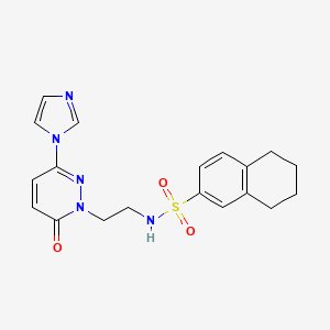molecular formula C19H21N5O3S B2383429 N-(2-(3-(1H-imidazol-1-yl)-6-oxopyridazin-1(6H)-yl)ethyl)-5,6,7,8-tetrahydronaphthalene-2-sulfonamide CAS No. 1396814-41-7