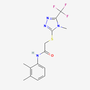 molecular formula C14H15F3N4OS B2383446 N-(2,3-dimethylphenyl)-2-{[4-methyl-5-(trifluoromethyl)-4H-1,2,4-triazol-3-yl]sulfanyl}acetamide CAS No. 329929-29-5