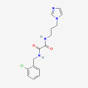 molecular formula C15H17ClN4O2 B2383453 N1-(3-(1H-imidazol-1-yl)propyl)-N2-(2-chlorobenzyl)oxalamide CAS No. 920189-48-6