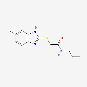 molecular formula C13H15N3OS B2383456 N-allyl-2-[(5-methyl-1H-1,3-benzimidazol-2-yl)sulfanyl]acetamide CAS No. 791126-02-8