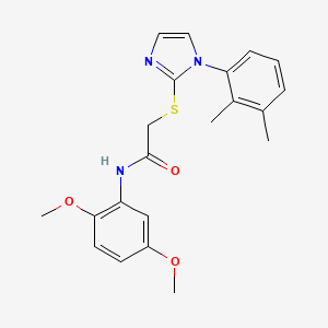molecular formula C21H23N3O3S B2383459 N-(2,5-dimethoxyphenyl)-2-[1-(2,3-dimethylphenyl)imidazol-2-yl]sulfanylacetamide CAS No. 851131-76-5
