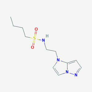 molecular formula C11H18N4O2S B2383461 N-(2-(1H-imidazo[1,2-b]pyrazol-1-yl)ethyl)butane-1-sulfonamide CAS No. 1788532-94-4