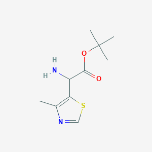 molecular formula C10H16N2O2S B2383466 Tert-butyl 2-amino-2-(4-methyl-1,3-thiazol-5-yl)acetate CAS No. 2248259-64-3
