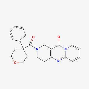 molecular formula C23H23N3O3 B2383471 5-(4-phenyloxane-4-carbonyl)-1,5,9-triazatricyclo[8.4.0.03,8]tetradeca-3(8),9,11,13-tetraen-2-one CAS No. 1903685-81-3