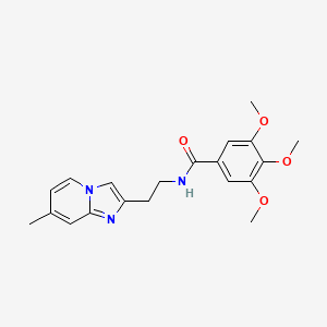 molecular formula C20H23N3O4 B2383473 3,4,5-trimethoxy-N-(2-(7-methylimidazo[1,2-a]pyridin-2-yl)ethyl)benzamide CAS No. 868978-10-3