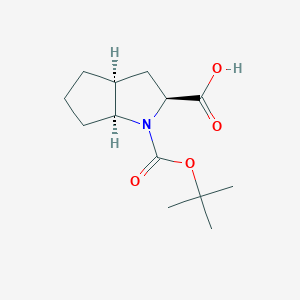 molecular formula C13H21NO4 B2383474 (2S,3aS,6aS)-1-(tert-butoxycarbonyl)octahydrocyclopenta[b]pyrrole-2-carboxylic acid CAS No. 124002-32-0