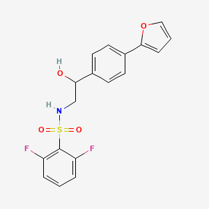 molecular formula C18H15F2NO4S B2383485 S-(2,6-difluorophenyl)-2-[4-(furan-2-yl)phenyl]-2-hydroxyethane-1-sulfonamido CAS No. 2097929-56-9