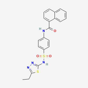 molecular formula C21H18N4O3S2 B2383486 N-(4-(N-(5-ethyl-1,3,4-thiadiazol-2-yl)sulfamoyl)phenyl)-1-naphthamide CAS No. 308293-08-5