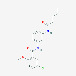 molecular formula C19H21ClN2O3 B238350 5-chloro-2-methoxy-N-[3-(pentanoylamino)phenyl]benzamide 