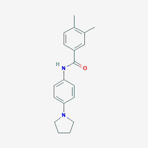 molecular formula C19H22N2O B238352 3,4-dimethyl-N-[4-(pyrrolidin-1-yl)phenyl]benzamide 