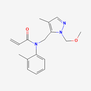molecular formula C17H21N3O2 B2383522 N-[[2-(Methoxymethyl)-4-methylpyrazol-3-yl]methyl]-N-(2-methylphenyl)prop-2-enamide CAS No. 2411308-06-8