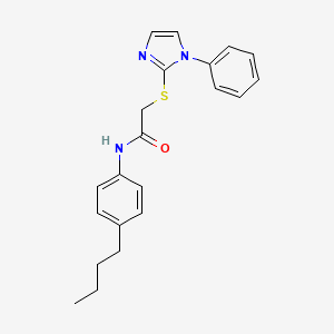 molecular formula C21H23N3OS B2383531 N-(4-butylphenyl)-2-((1-phenyl-1H-imidazol-2-yl)thio)acetamide CAS No. 688335-43-5