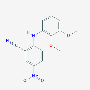 molecular formula C15H13N3O4 B2383538 2-[(2,3-Dimethoxyphenyl)amino]-5-nitrobenzonitrile CAS No. 945299-73-0