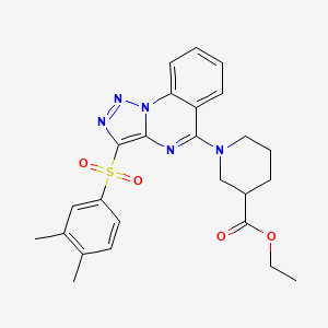 Ethyl 1-{3-[(3,4-dimethylphenyl)sulfonyl][1,2,3]triazolo[1,5-a]quinazolin-5-yl}piperidine-3-carboxylate