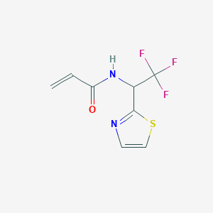 molecular formula C8H7F3N2OS B2383596 N-[2,2,2-Trifluoro-1-(1,3-thiazol-2-yl)ethyl]prop-2-enamide CAS No. 2411242-47-0