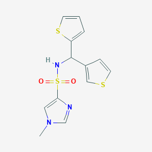1-methyl-N-(thiophen-2-yl(thiophen-3-yl)methyl)-1H-imidazole-4-sulfonamide
