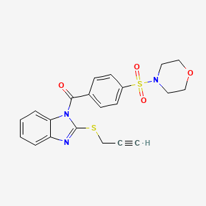 (4-(morpholinosulfonyl)phenyl)(2-(prop-2-yn-1-ylthio)-1H-benzo[d]imidazol-1-yl)methanone