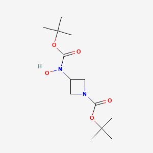 molecular formula C13H24N2O5 B2383615 Tert-butyl 3-[hydroxy-[(2-methylpropan-2-yl)oxycarbonyl]amino]azetidine-1-carboxylate CAS No. 2375259-29-1