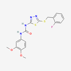 1-(3,4-Dimethoxyphenyl)-3-(5-((2-fluorobenzyl)thio)-1,3,4-thiadiazol-2-yl)urea