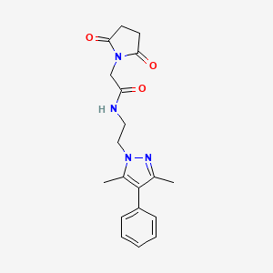 N-(2-(3,5-dimethyl-4-phenyl-1H-pyrazol-1-yl)ethyl)-2-(2,5-dioxopyrrolidin-1-yl)acetamide
