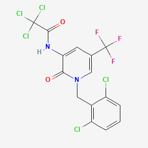 molecular formula C15H8Cl5F3N2O2 B2383631 2,2,2-trichloro-N-[1-[(2,6-dichlorophenyl)methyl]-2-oxo-5-(trifluoromethyl)pyridin-3-yl]acetamide CAS No. 339025-23-9