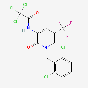 2,2,2-trichloro-N-[1-[(2,6-dichlorophenyl)methyl]-2-oxo-5-(trifluoromethyl)pyridin-3-yl]acetamide