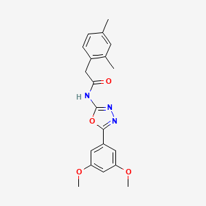 molecular formula C20H21N3O4 B2383670 N-[5-(3,5-dimethoxyphenyl)-1,3,4-oxadiazol-2-yl]-2-(2,4-dimethylphenyl)acetamide CAS No. 941941-30-6