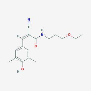 (Z)-2-Cyano-N-(3-ethoxypropyl)-3-(4-hydroxy-3,5-dimethylphenyl)prop-2-enamide