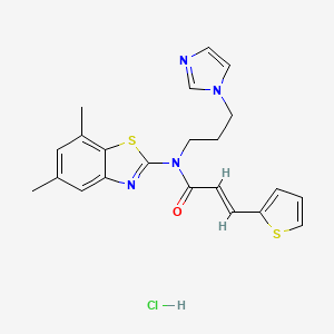 (E)-N-(3-(1H-imidazol-1-yl)propyl)-N-(5,7-dimethylbenzo[d]thiazol-2-yl)-3-(thiophen-2-yl)acrylamide hydrochloride