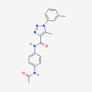 molecular formula C19H19N5O2 B2383683 N-(4-acetamidophenyl)-5-methyl-1-(3-methylphenyl)triazole-4-carboxamide CAS No. 878734-88-4