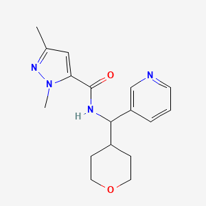 1,3-dimethyl-N-(pyridin-3-yl(tetrahydro-2H-pyran-4-yl)methyl)-1H-pyrazole-5-carboxamide