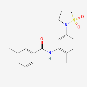 molecular formula C19H22N2O3S B2383697 N-(5-(1,1-dioxidoisothiazolidin-2-yl)-2-methylphenyl)-3,5-dimethylbenzamide CAS No. 941932-59-8