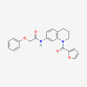 molecular formula C22H20N2O4 B2383709 N-[1-(furan-2-carbonyl)-1,2,3,4-tetrahydroquinolin-7-yl]-2-phenoxyacetamide CAS No. 946367-14-2